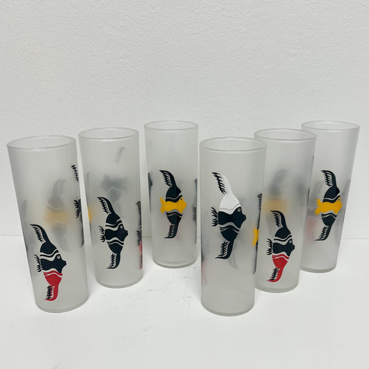 (24971) Set of Six Federal Angel Fish Collins Glasses