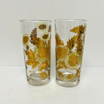 (16963) Set Of 6 Gold Mum Tumblers Signed Pokee