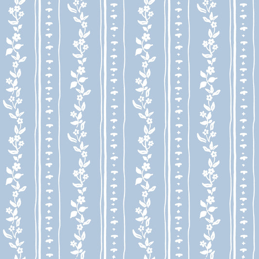 (25970) DITSY STRIPE MAHJONG AND GAME TABLECLOTH ~ SOFT BLUE