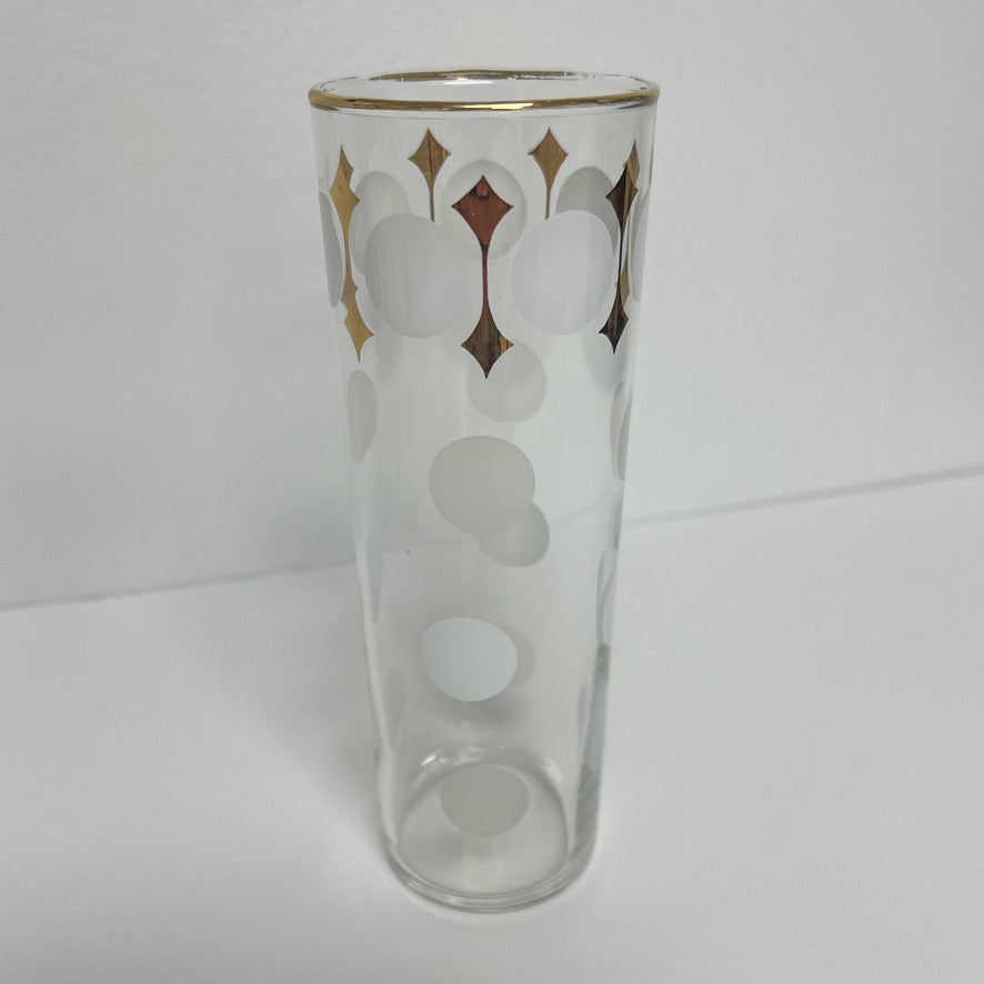 (23800) Set of Four Midcentury Polka Dot Collins Glasses