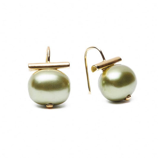 (26220) Lily Pad Pebble Pearl Earring-Medium