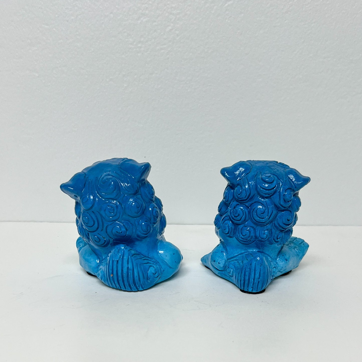 (21151) Pair 1970's Pier One Turquoise Foo Dogs