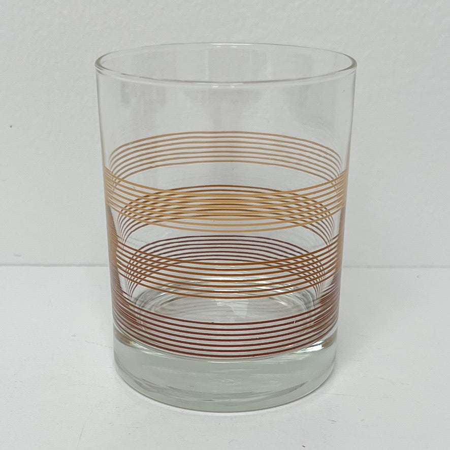 (26084) Set of Eight Striped Old Fashioneds Circa 1970