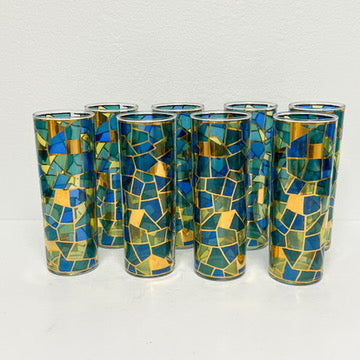 (24462) West Virginia Stained Glass Set of Eight Collins Glasses
