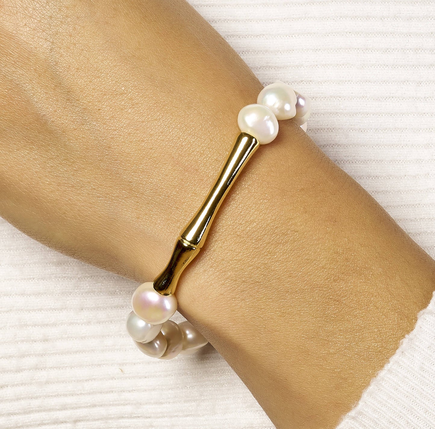 (27080) Bamboo Freshwater Pearl Bracelet
