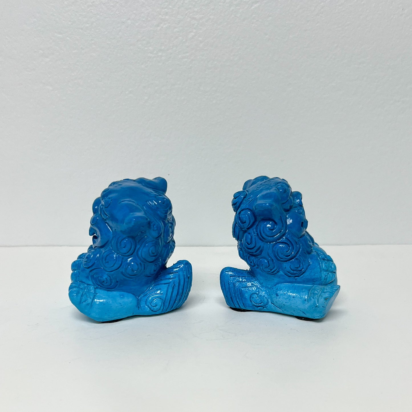 (21151) Pair 1970's Pier One Turquoise Foo Dogs