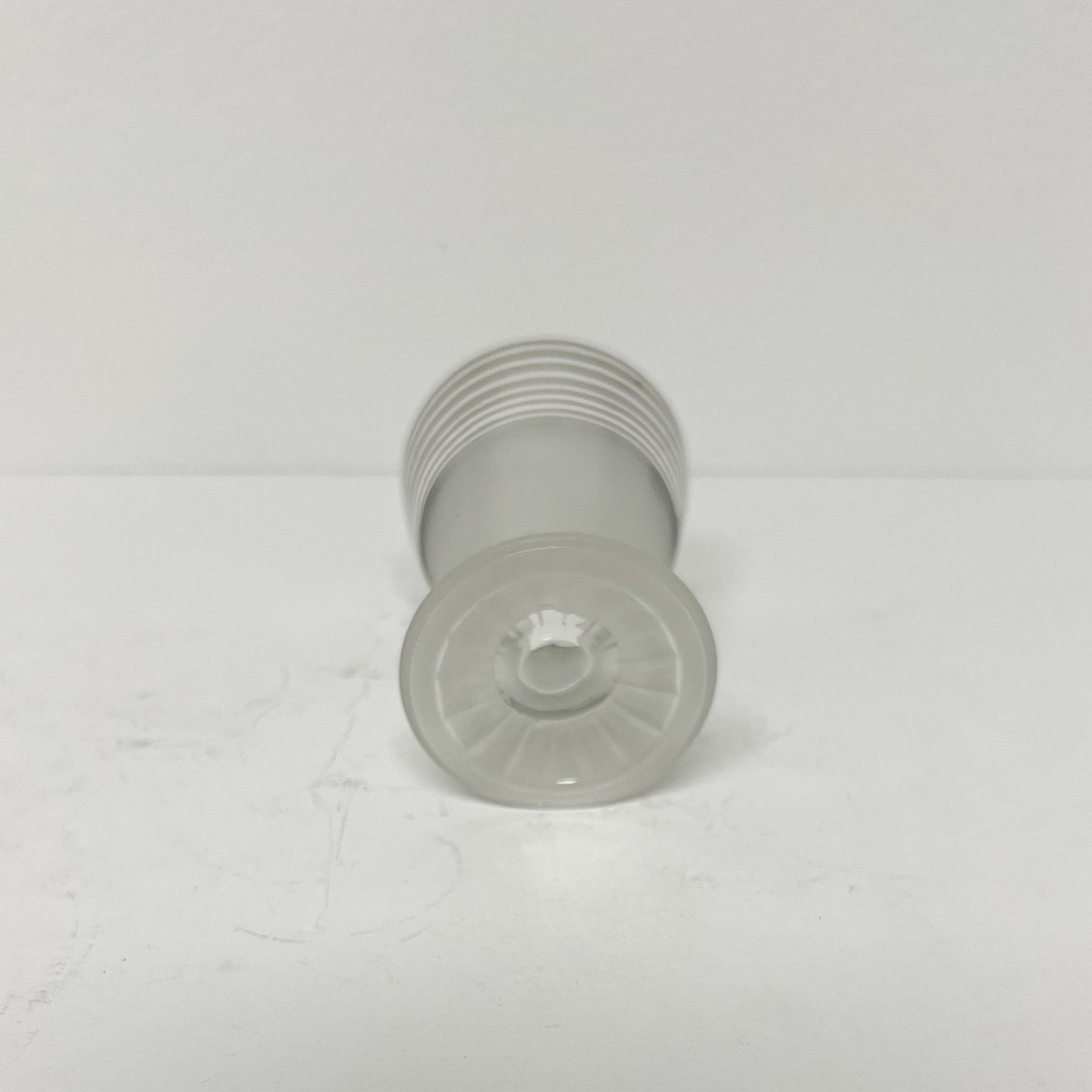 (25715) Ca. 1950's Silver Striped Frosted Shaker and Five Glasses