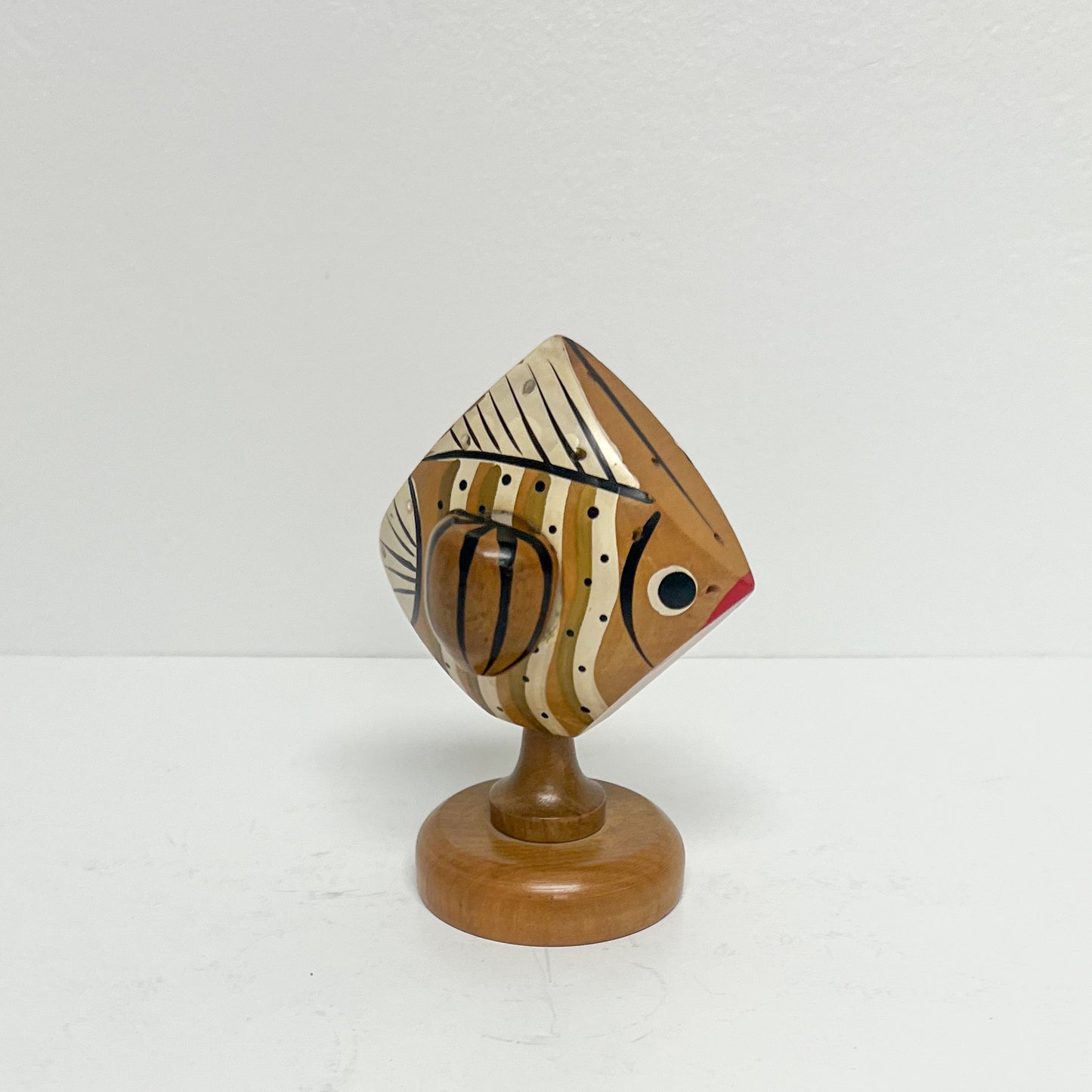 (24957) Vintage Wooden Fish Cocktail Pick Holder