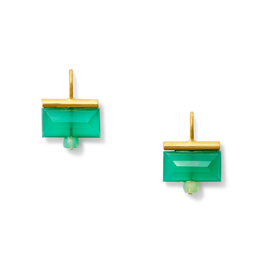 (26216) Chrysoprase Verde Earrings