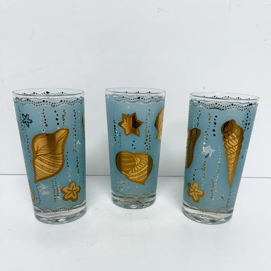 (23417) Set of Three Midcentury Seashell Tumblers