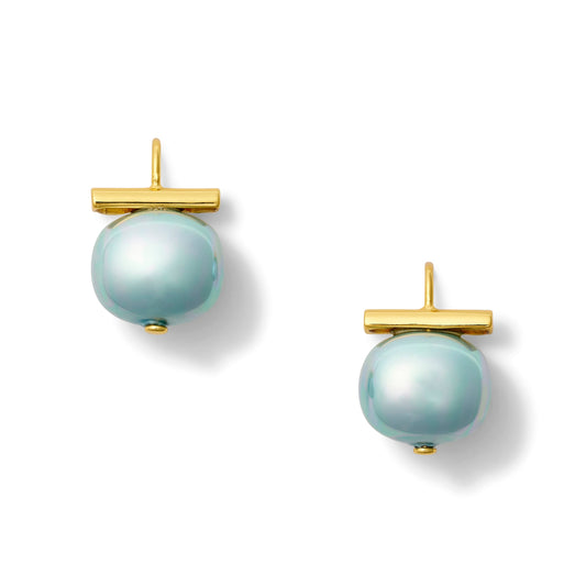 (26217) Cornflower Forever Fave Pebble Pearl Earrings Medium