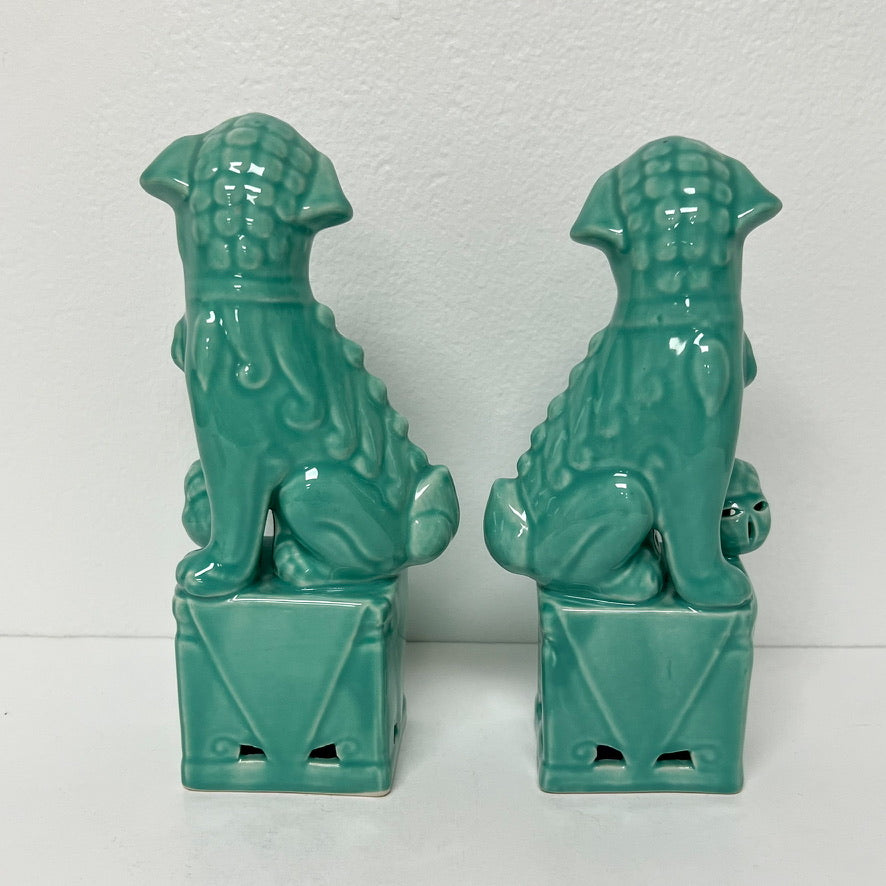 (26189) Pair of Sea Green Foo Dogs
