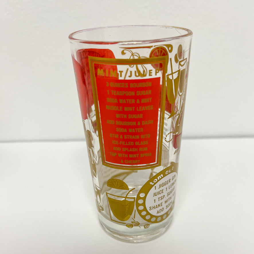 (23655) Set of Four Midcentury Recipe Tumblers