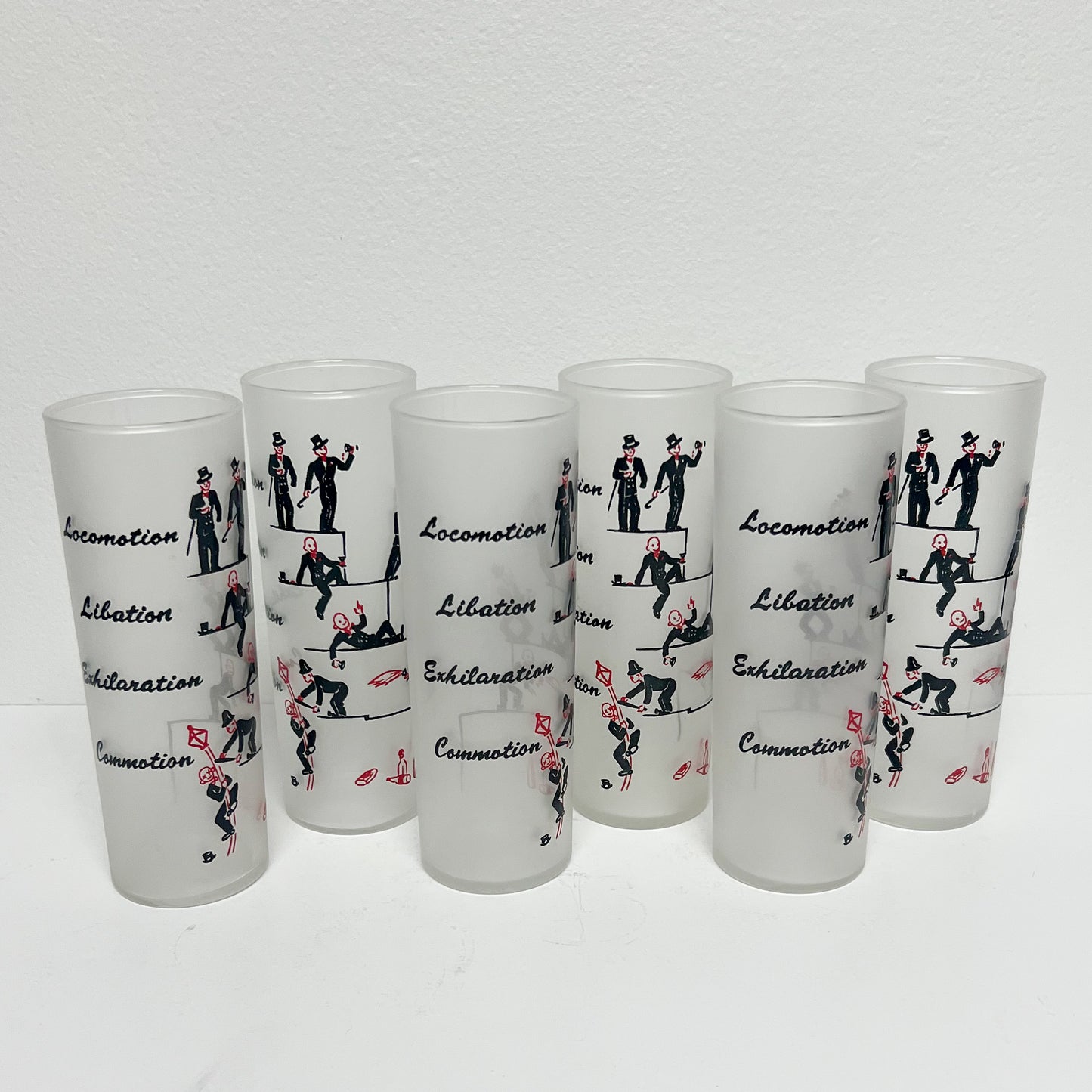 (24976) Set of Six Federal Commotion Collins Glasses