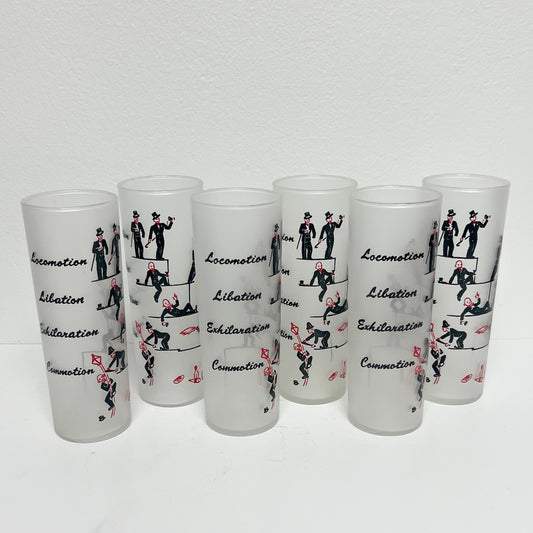 (24976) Set of Six Federal Commotion Collins Glasses