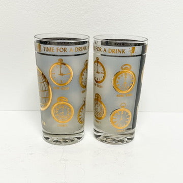 (21853) Set of Six Midcentury Tumblers "Time for a Drink"