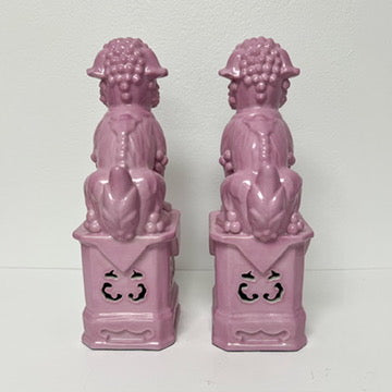 (26170) Pair of 12.5" Lavender Pink Foo Dogs