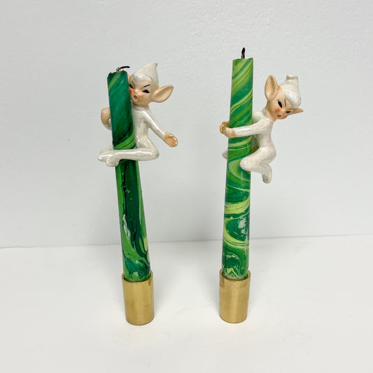(25794) Set of Two Holt Howard Pixie Candle Huggers