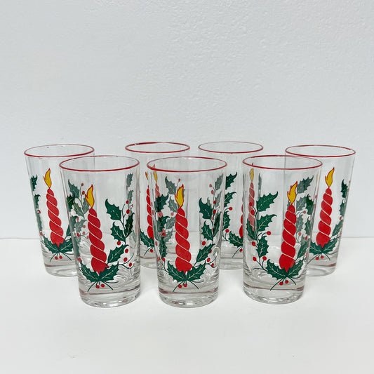 (25720) Set of Seven Federal Holiday Glasses with Candles