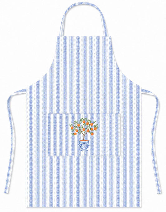 (27298) Topiary Apron Ocean Blue