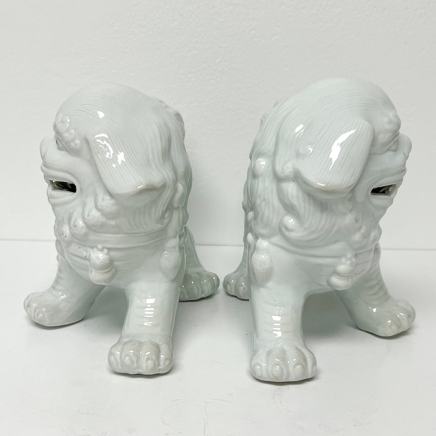 (26296) Pair of Blanc de Chine Style Foo Dogs on All Fours