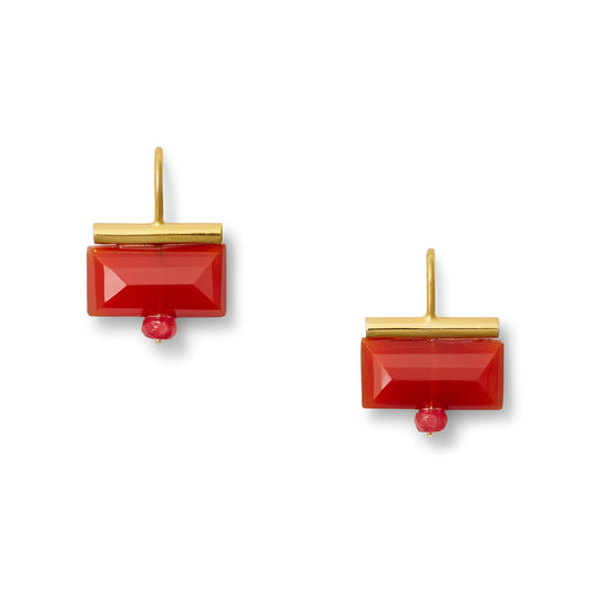 (27064) Carnelian Tile Earring