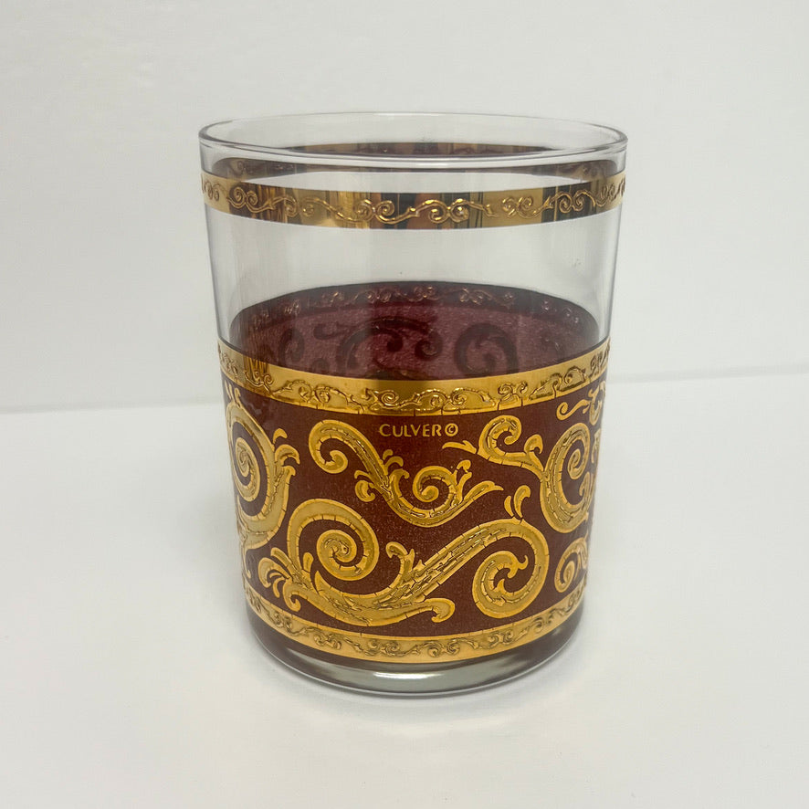 (23716) Set of Five Culver Gold Swirl Old Fashioneds