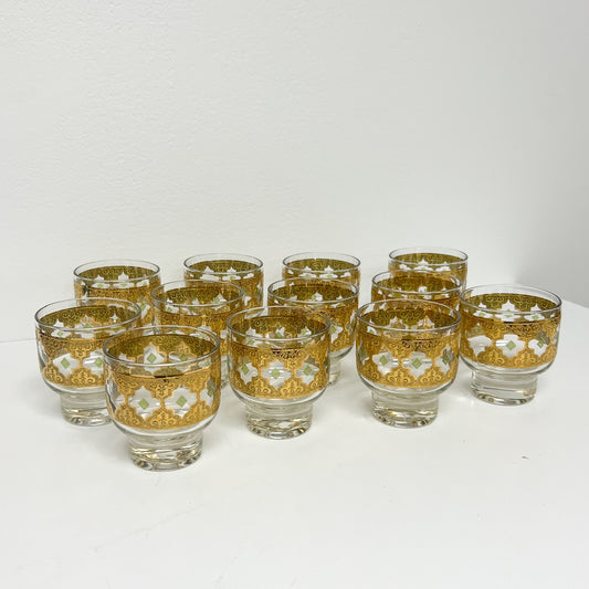 (26050) Set of Twelve Culver Valencia Footed Glasses