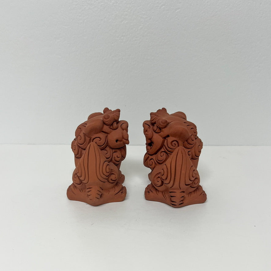 (21815) Pair of Small Terra Cotta Foo Dogs
