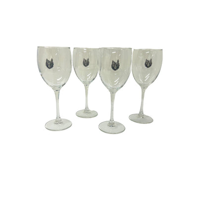 (23108) Raleigh Cocktail Company Exclusive Set of Four Wolf Wine Glasses