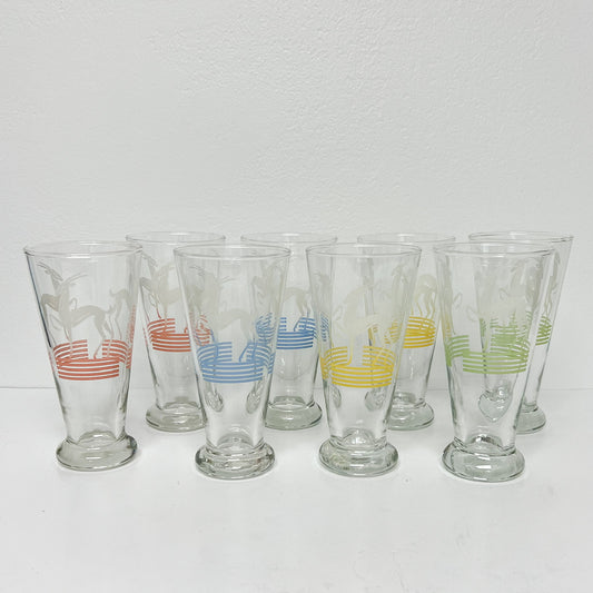 (26075) Set of Eight Midcentury Pastel Impala Pilsners