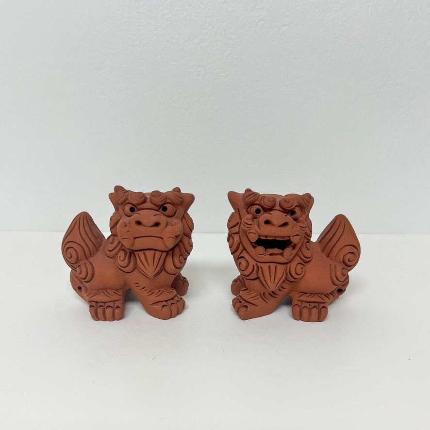(21815) Pair of Small Terra Cotta Foo Dogs