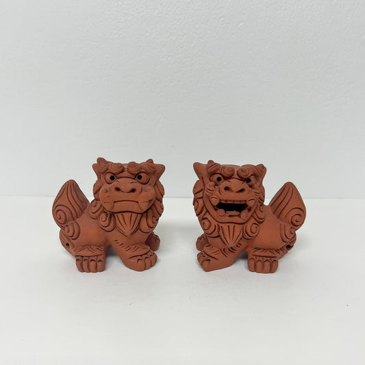 (21815) Pair of Small Terra Cotta Foo Dogs