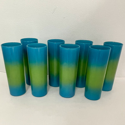 (21645) Set of Eight Blue & Green Coolers