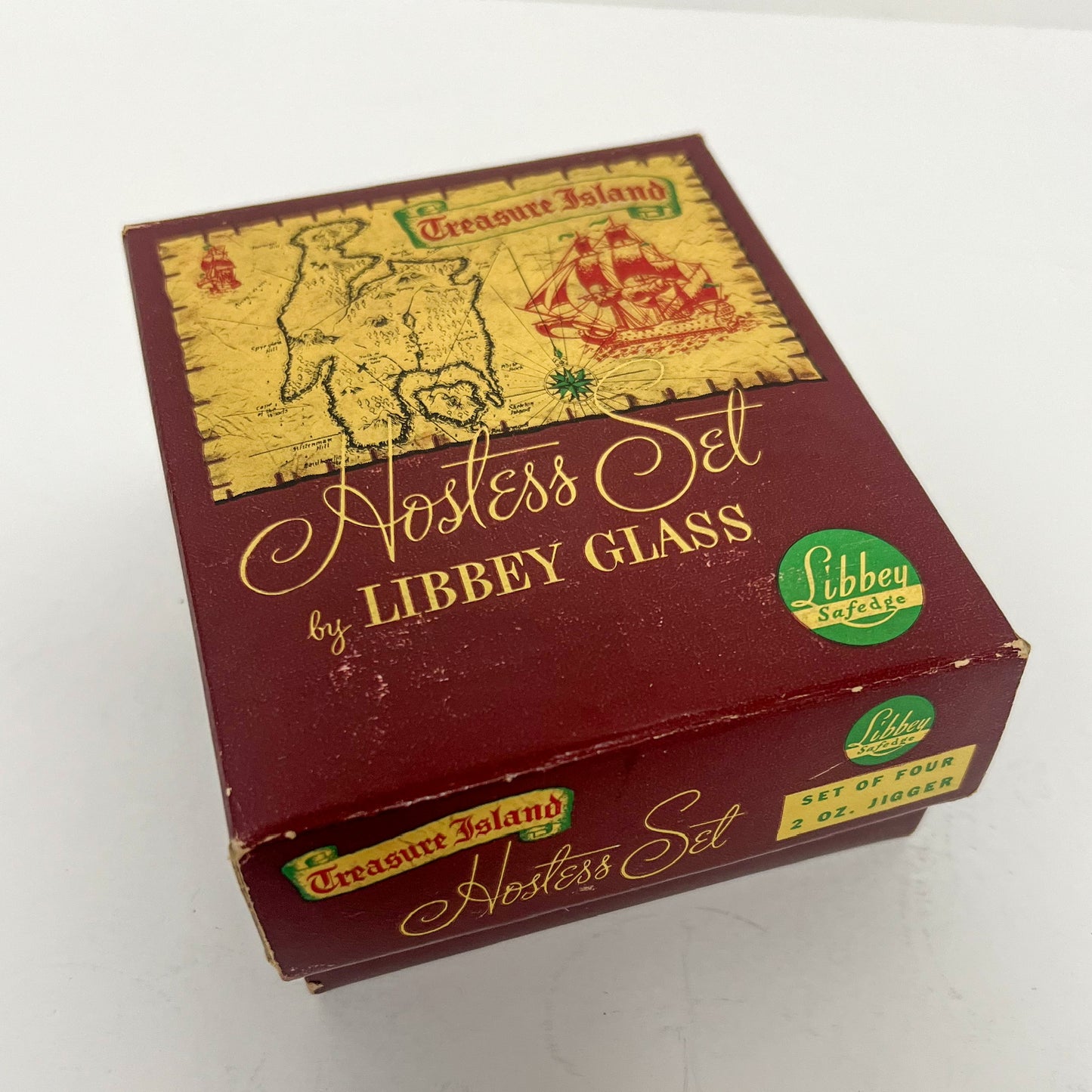 (24809) Set of Four Libbey Treasure Island Midcentury Shot Glasses