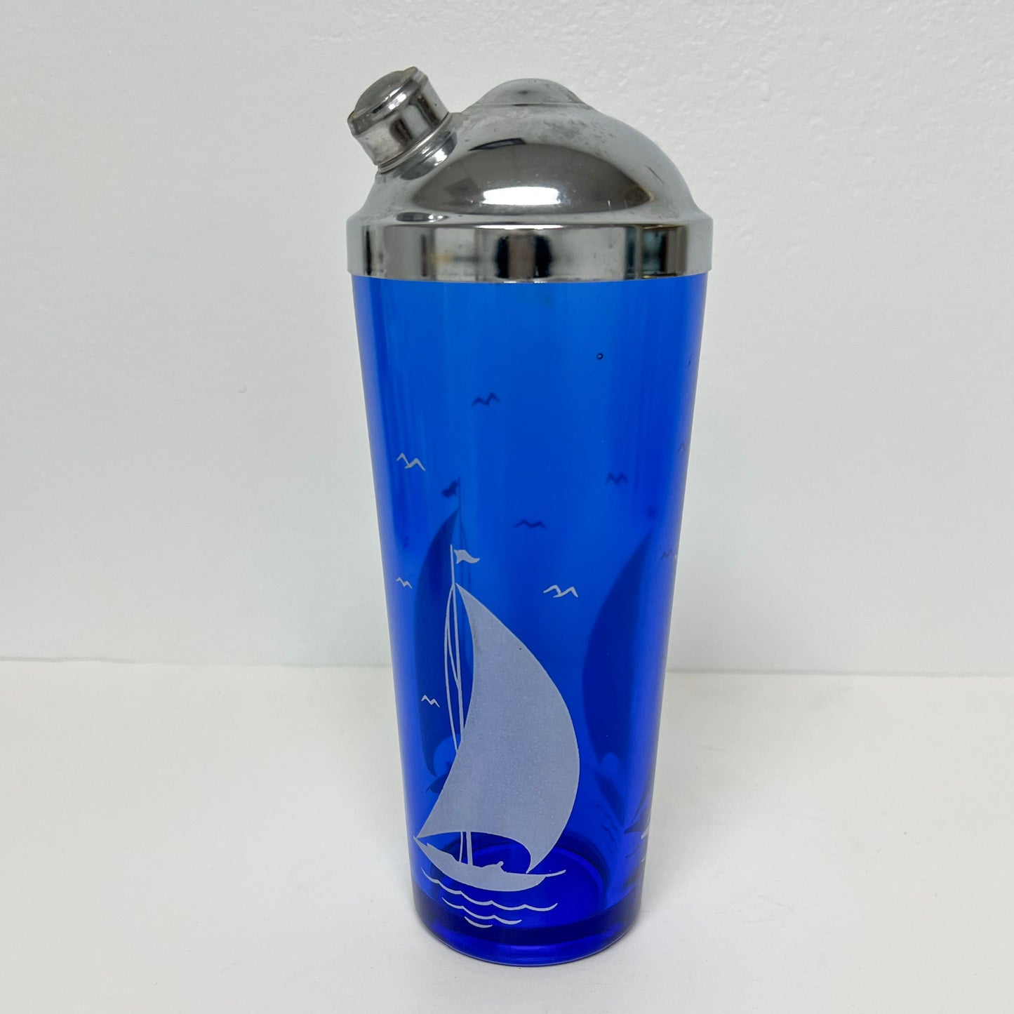 (25726) Hazel Atlas Cobalt Blue Ship Shaker
