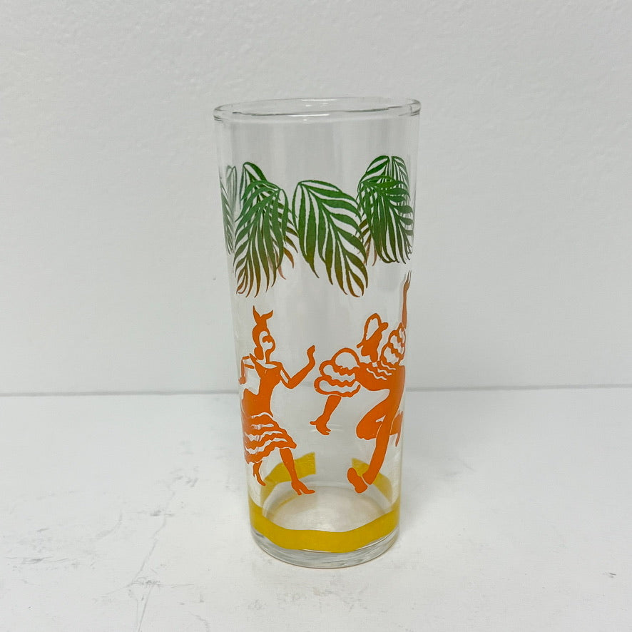 (20211) Set Of Four Tropical Tiki Coolers With Dancers