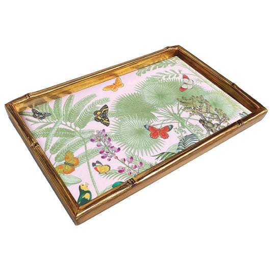 (26389) Paradise Garden Bamboo Edge Lacquer Vanity Tray