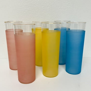 (26153) Set of Six Midcentury Pastel Coolers