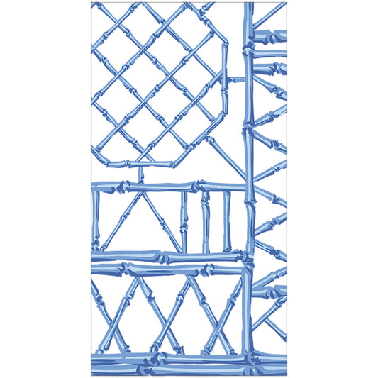 (26536) Set of Four Bamboo Screen Blue Cloth Napkins