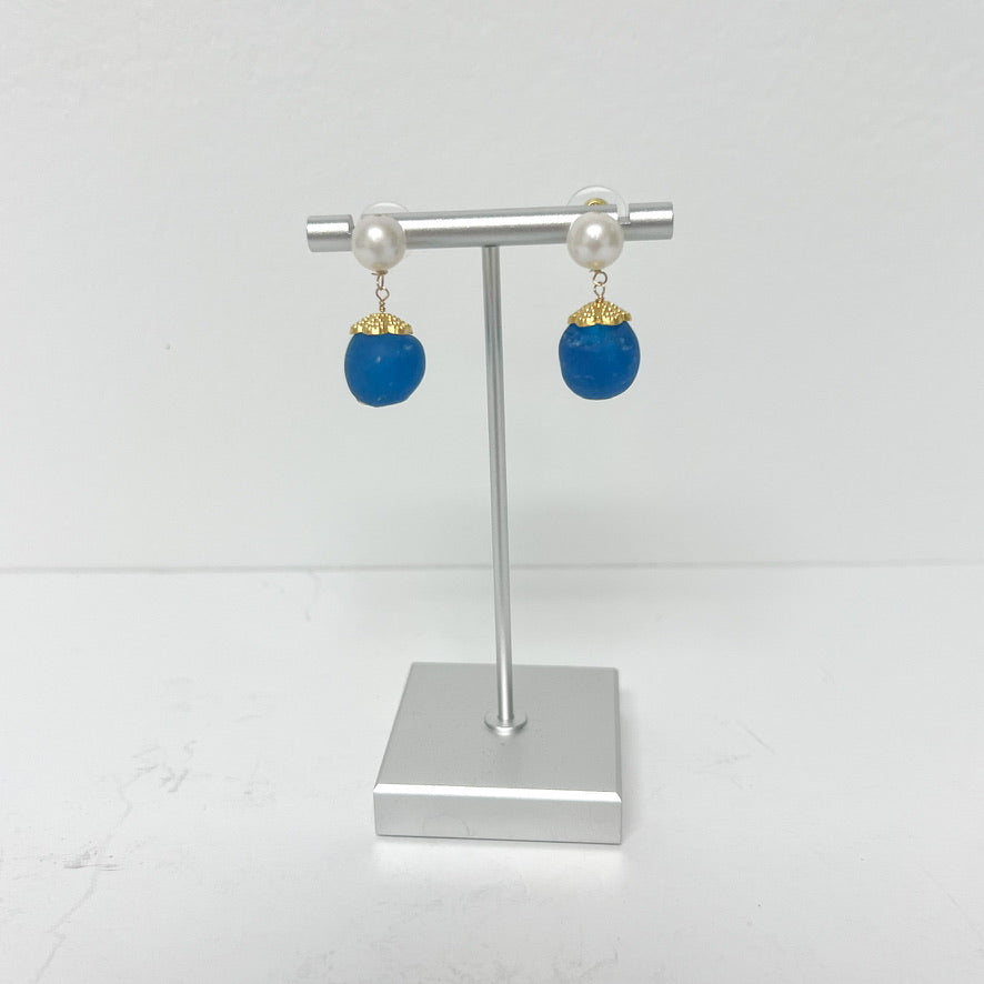 (26252) Custom Drop with Venetian Glass Earrings (Two Colors Available)