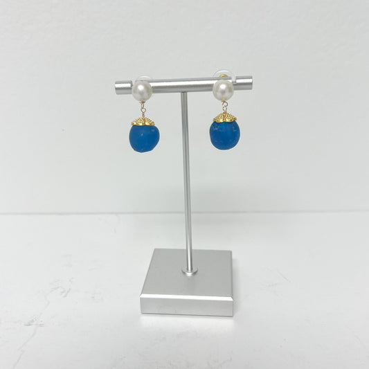 (26252) Custom Drop with Venetian Glass Earrings (Two Colors Available)