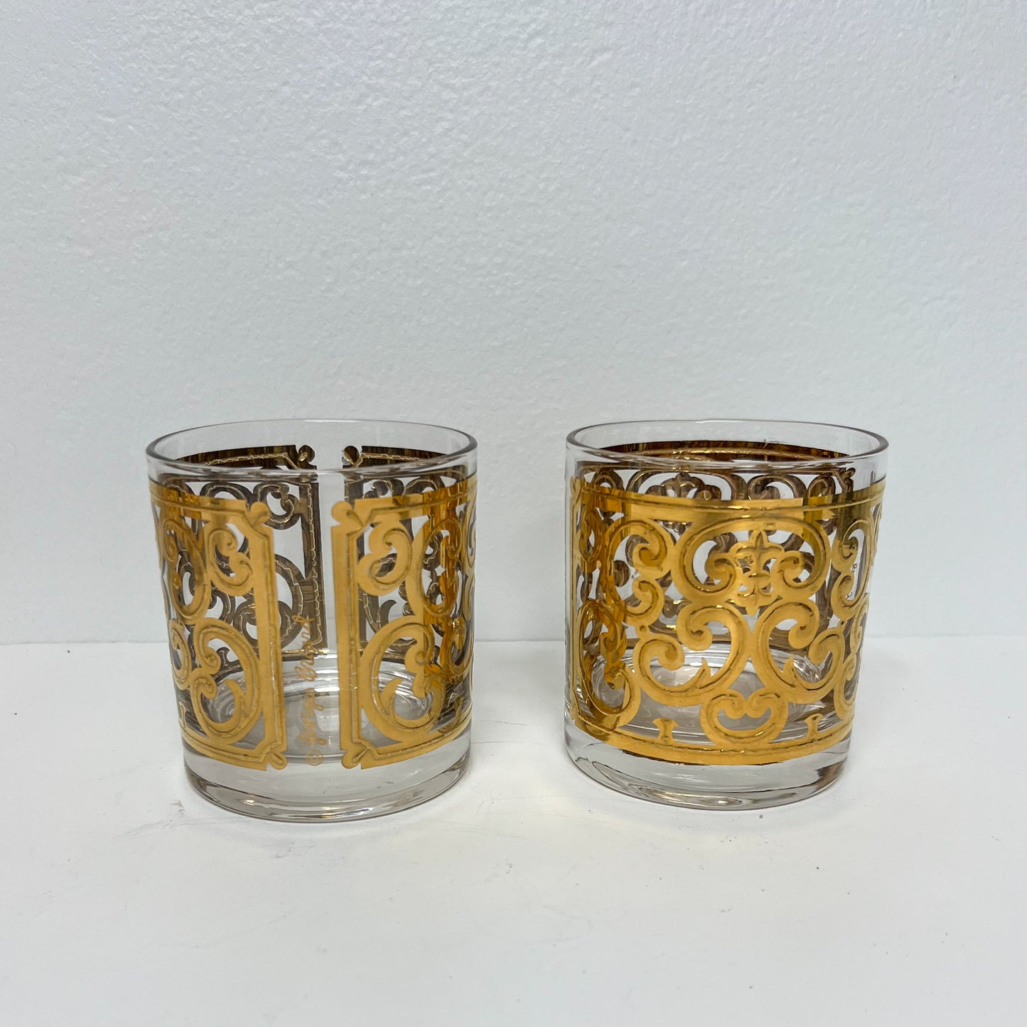 (22974) Set of Four Georges Briard Spanish Scroll Lowball Glasses