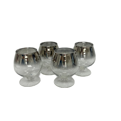 (23514) Set of Four Midcentury Silver Fade Snifters