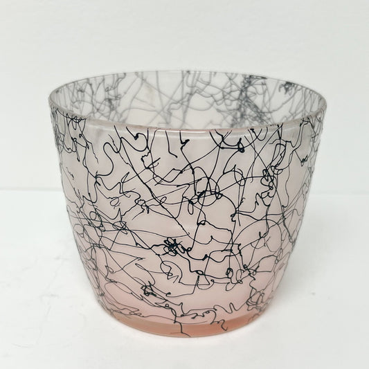 (25764) Hazel Atlas Pink Spaghetti Ice Bucket