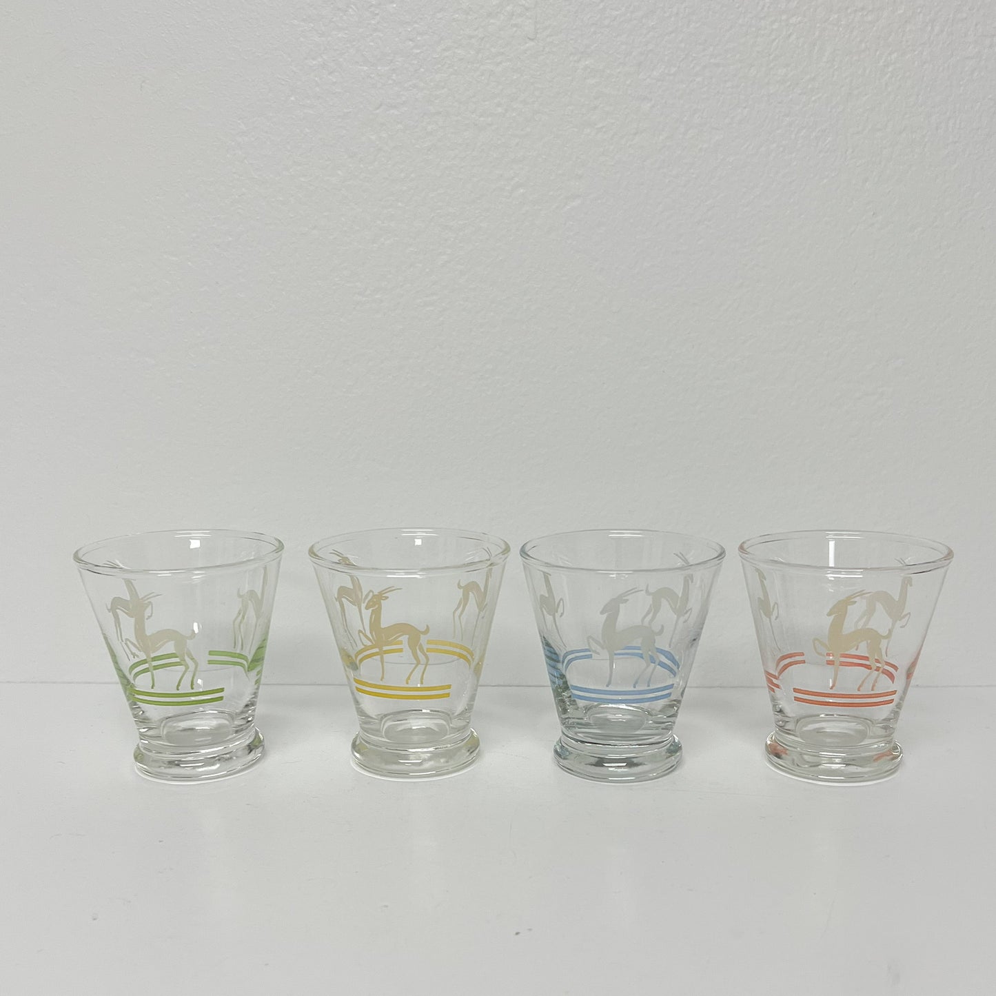 (26076) Set of Seven Midcentury Impala Shot Glasses
