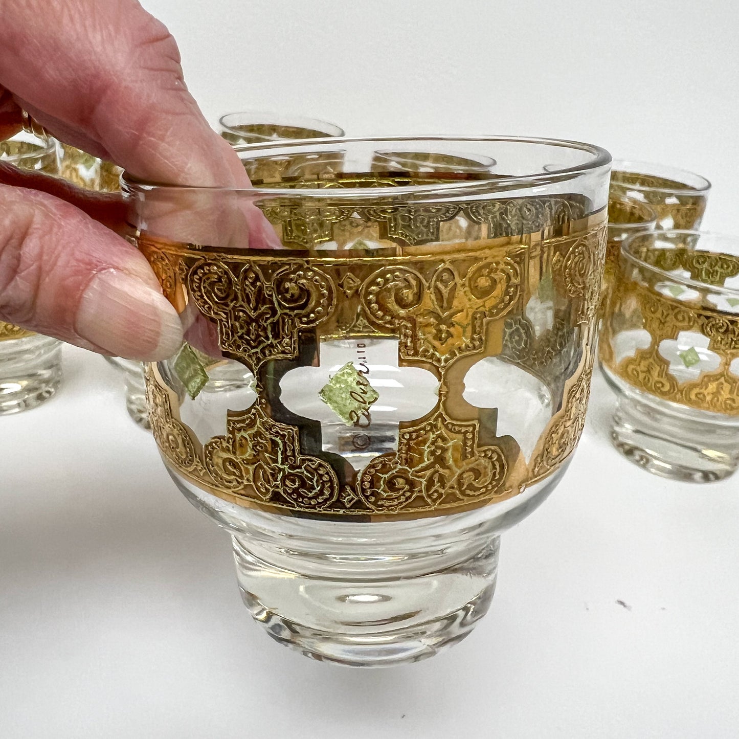 (26050) Set of Twelve Culver Valencia Footed Glasses
