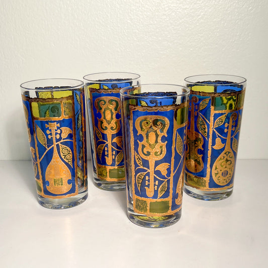 (24787) Set of Four Georges Briard Stringed Instrument Tumblers