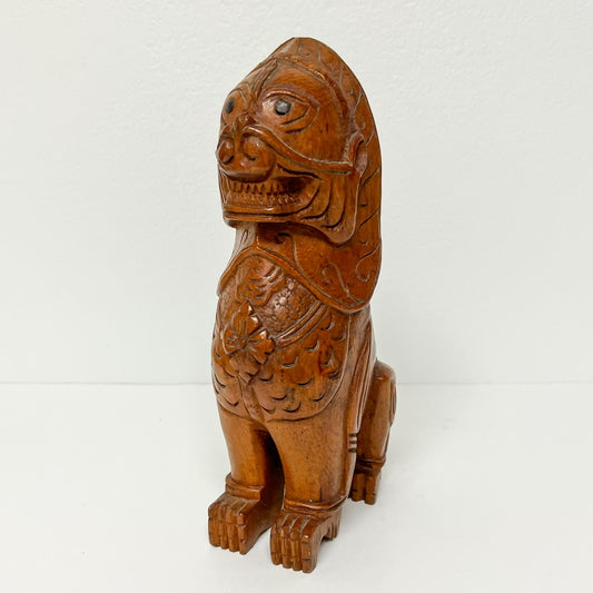 (22389) Single Wooden Thai Foo Dog
