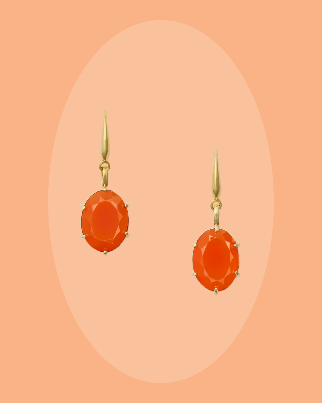 (27071) Orange Carnelian Bling Drop Earring